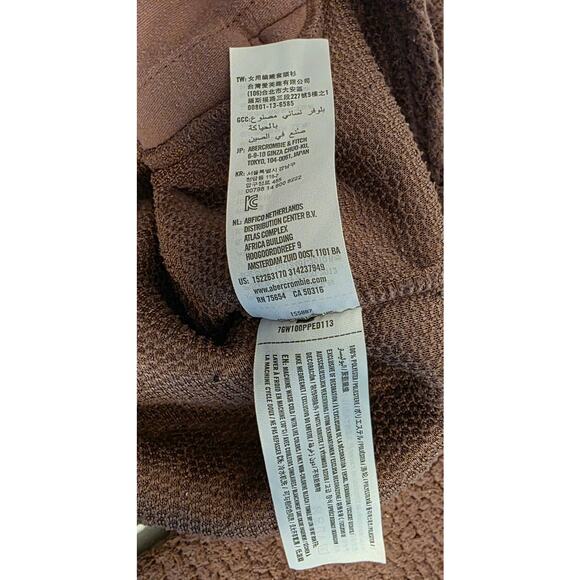 Abercrombie & Fitch Sherpa Fleece Mode  quarter-zip pullover mauve Womens Medium - Picture 4 of 8